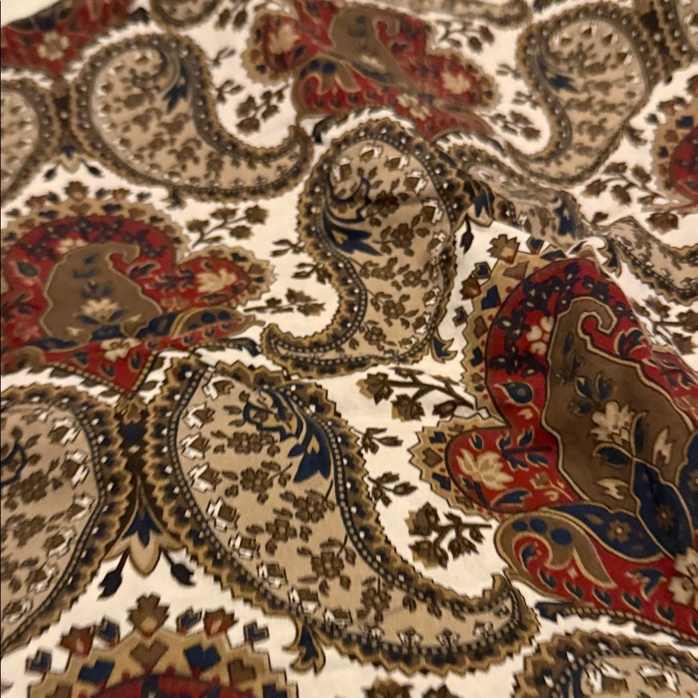 IKEA Paisley Duvet Cover in Cream, Brown, and Red